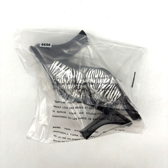 Vintage 90s Palornio Zebra Print Genuine Leather Block Heel Sandal Mules Size 7 - Picture 16 of 16